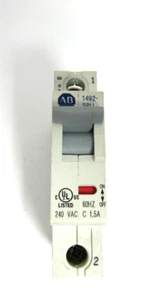 ALLEN BRADLEY 1492-SPU1C015 SER A CIRUIT BREAKER 1P 240VAC - Picture 1 of 6