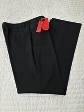 Carolina Herrera High Waisted Wool Blend Trouser Black Womens Pants size 12 $325