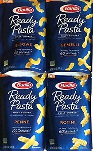 Fully Cooked Ready Pasta Variety 4 Pack 1 Pouch each of Rotini Penne Elbows G...