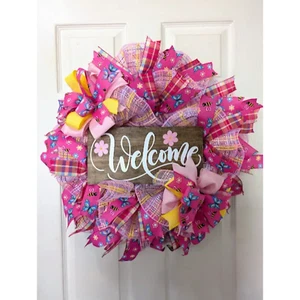 Front Door Decor, Welcome Summer Wreath, Summer Wreath, Home Decor, Butterflies - Picture 1 of 7