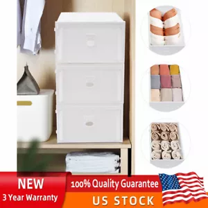Plastic Storage Bin Cabinet Organizer Container Unit Boxes Stackable 3 Drawer - Picture 1 of 23
