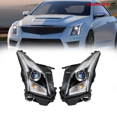 For Cadillac ATS 2013-2018 Headlights Halogen Assembly Projector Left+Right Side - Image 1 of 4