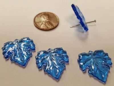 12 HOJAS DE ARCE ZAFIRO VINTAGE 20mm. DIJES DE CUENTAS COLGANTES ACRÍLICOS GRABADOS N159 Foto 1 de 3