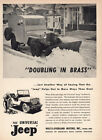 1948 Jeep: Doubling In Brass Snowplow Vintage Print Ad
