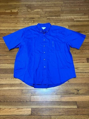 Camisa Eddie Bauer Para Hombres Manga Corta Abotonada Talla 2XL XXL Azul 100% Algodón Nueva con Etiquetas Foto 1 de 4