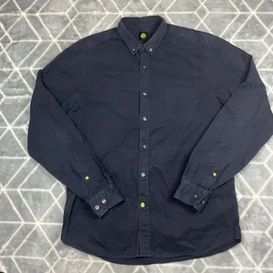 Pretty Green Long Sleeve Navy Shirt Men’s Medium MOD Button Up Shirt - Picture 1 of 6