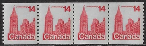 Canada Coil Stamps — Strip of 4 — 1978, Parliament Houses #730i MNH Ref. 1906 - Picture 1 of 2