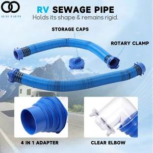 20 FT For Camper/RV Sewer Hose Kit & 4-in-1 Adapter & Clear Elbow & Storage - Bild 1 von 14