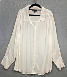 Autograph Plus Size 22 White Long Puffy Sleeve But In Front Button Sleeve Detail - Picture 1 of 10