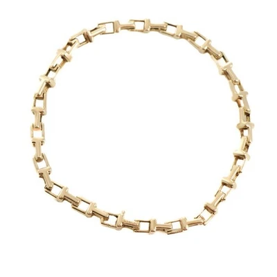 Tiffany & Co. T Narrow Chain Bracelet k18 Rose Gold 18cm 7.09'' 99 - image 1 of 4