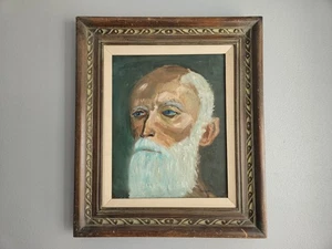 26"×24" Original Oil On Canvas Painting Of An Old Man Artist Signed Vintage - Picture 1 of 9