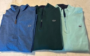 Vineyard Vines Quarter Zip Long Sleeve Boys xl Mens xs Lot Of 3 - Picture 1 of 5
