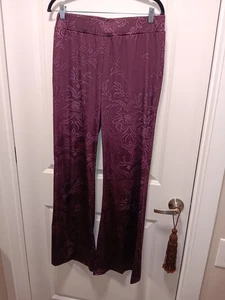 High Waist Flare Leg lila Hose Gr. XL Nylon Strickstoff - Bild 1 von 2