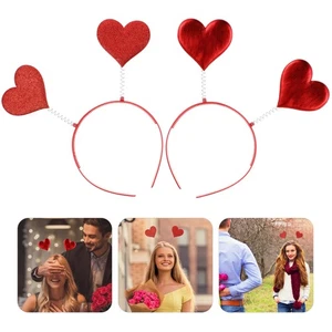 4 aros para el cabello del día del amante con diademas de corazón rojo 3D suministros para fiestas - Imagen 1 de 12