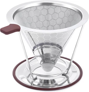 Pour over Kaffee Tropfer, Edelstahlfilter, leicht zu reinigen papierlos Pour o - Bild 1 von 7