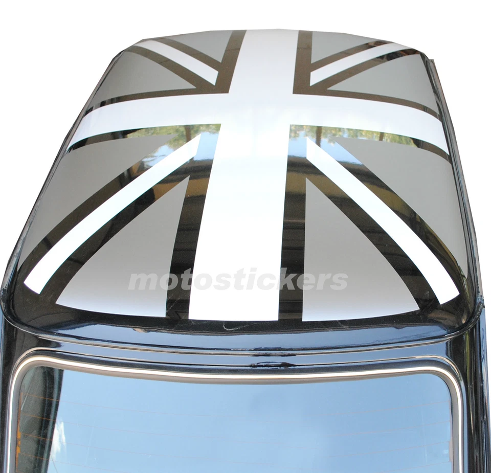 Mini Austin Rover - Mini Cooper Clásico - Adhesivos Union Jack Con Techo Negro - Imagen 1 de 1