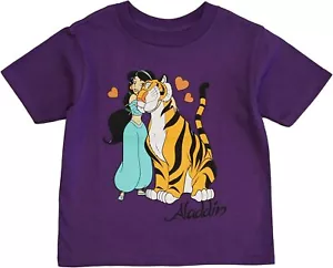 Maglietta abbraccio Disney Princess ☆ Aladdin bambina Jasmine Ragah ☆ taglie 2T-5T - Foto 1 di 1