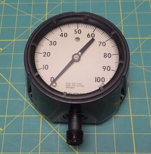 Ashcroft Duragauge 5" Pressure Gauge 0-100 PSI AISI 316 Tube & Socket 1/2" NPT - Picture 1 of 12