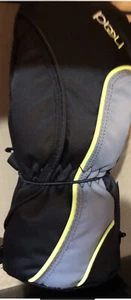 Boy's XS Age-2-4 Ski Mittens Head Black Gray Sorona Insulated Zip NEVER WORN - Picture 1 of 5