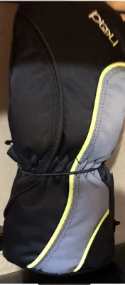 Boy's XS  Age-2-4 Ski Mittens Head Black Gray Sorona Insulated Zip NEVER WORN - Image 1 of 4