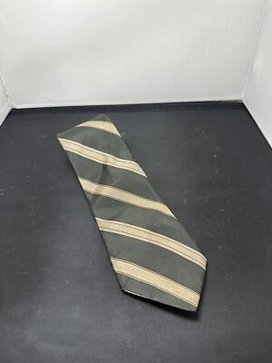 Corbata Don Loper Beverly Hills Vintage a Rayas Azul Marino Beige 3 pulgadas x 55,5 pulgadas Foto 1 de 4