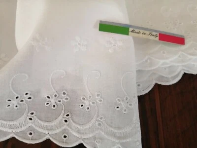 BALZA IN PIZZO SANGALLO. 100% COTONE BIANCO HCM17 MADE IN ITALY  - Immagine 1 di 4