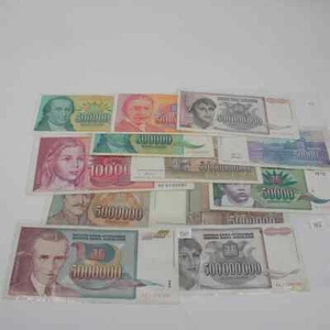 Billetes dinara de inflación del Grupo de los 12 de Yugoslavia década de 1990 - 50.000 a 50 mil millones - Imagen 1 de 9