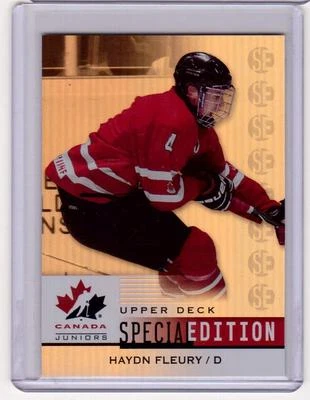 HAYDN FLEURY /15 Upper Deck Team Canada Juniors GOLD Special Edition #17 Rookie - Image 1 of 2