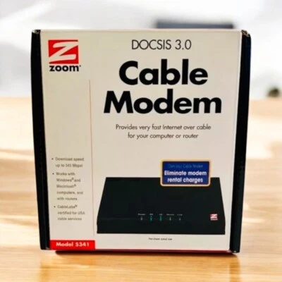 Zoom DOCSIS 3.0 Cable Modem 5341-02-03H New In Box - Image 1 of 4