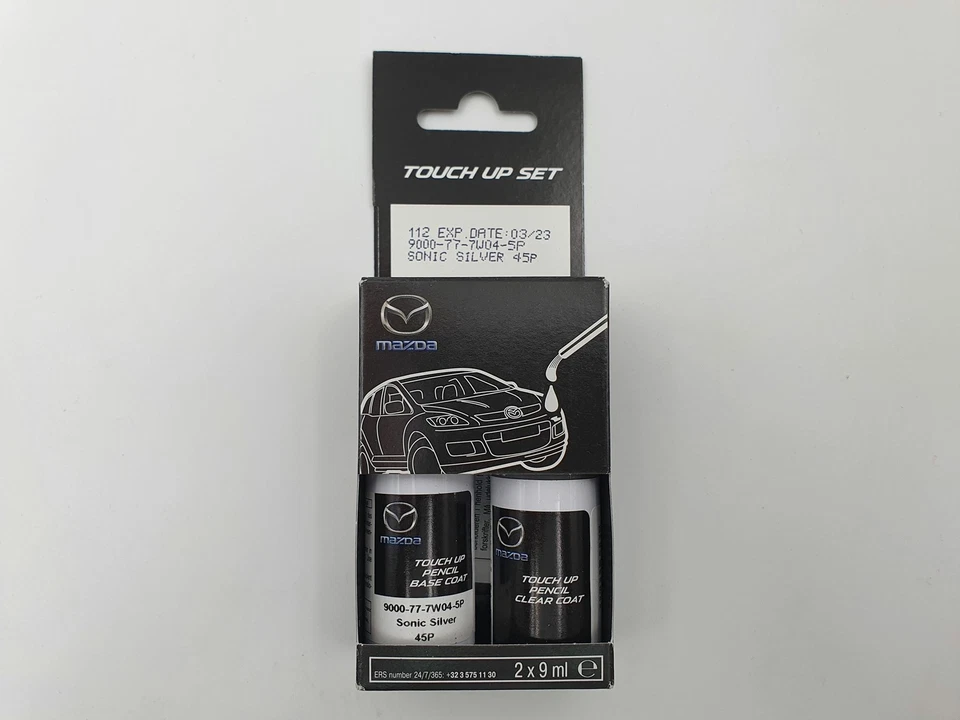 Kit de pincel de retoque original Mazda TUP SONIC SILVER 45P OEM part - Imagem 1 de 1