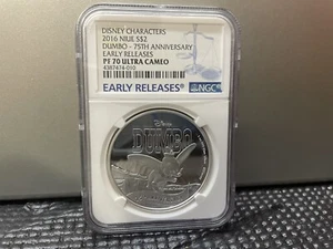 2016 Niue S$2 Disney Dumbo 75th Anniversary NGC Pf70 Early Releases W/ Ogp & Coa - Picture 1 of 7