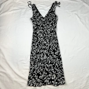 Vestido Vintage Años 90 City Triangles Talla 5 Blanco y Negro Floral Hecho en EE. UU. Y2K - Imagen 1 de 8