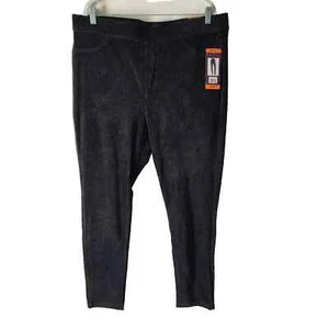 Gloria Vanderbilt Womens XXL Pull On Skinny Knit Corduroy Pants Mid Rise Blk New - Picture 1 of 8