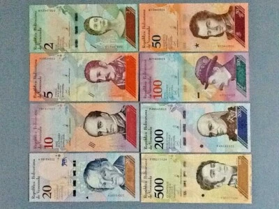 Venezuela 8 Note Lot: See List Below  - Image 1 of 2