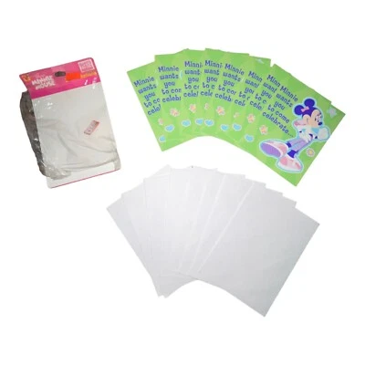 New Open Hallmark Disney Minnie Mouse Birthday Party Invitations 8 Count Green - Image 1 of 4