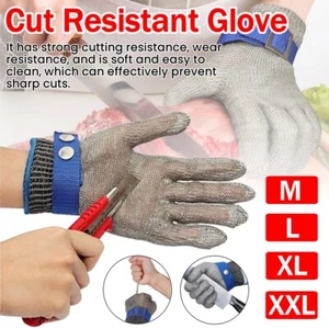Cut Resistant Glove Stainless Steel Mesh Metal Wire Butcher Glove Rustproof Safe - Picture 1 of 17