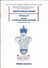 South Wales Police v Torquay Athletic 1 Dec 1984 RUGBY PROGRAMME