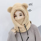 Cute Winter Earflaps Plush Bear Ears Hats Adult Warm Mask For Women Bonnet Ho Sp