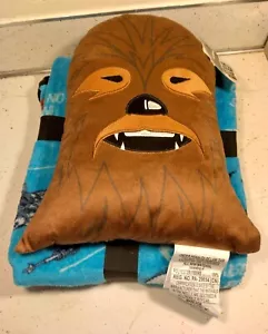 Disney Star Wars Blanket & Pillow Set Chewbacca 40x50in Soft Nogginz Fleece New - Picture 1 of 6