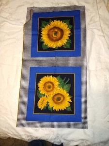 Set Of Two VIP Cranston Sunflower Pillow Panels  New Uncut Fabric - Picture 1 of 2