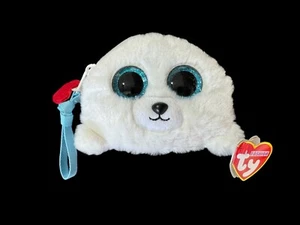 TY Gear Beanie Icy The White Seal Wristlet Coin Purse w/ Strap Plush New - Picture 1 of 4