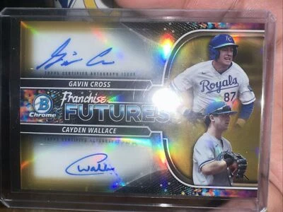 2022 Bowman Franchise Futures Gold Dual Auto - Gavin Cross/ Cayden Wallace /50 - Image 1 of 2