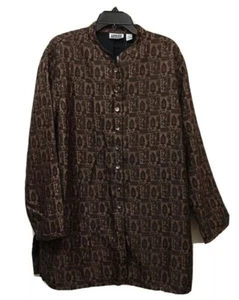 Chicos 3 Aruna Sarah Silk Blend Textured Long Jacket Tunic Women’s 16 NEW $108 - Picture 1 of 11