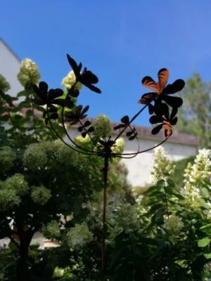 Edelrost Windrad Blütenkreisel Windmühle Garten Gartenstecker Windspiel Metall - Bild 1 von 4