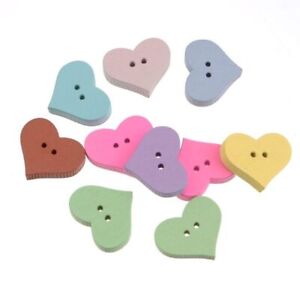 20Pcs Bear Wooden Buttons 2 Holes Sewing Clothing Decoration Craft Accessories
