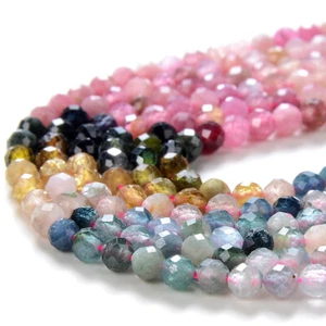 3MM Natural Multi Color Tourmaline Micro Faceted Round 15 inch (80016225-P50) - Picture 1 of 3