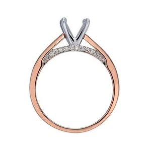 NEW 14k WHITE & ROSE GOLD DIAMOND ROUND SEMI-MOUNT ENGAGEMENT WEDDING RING - Picture 1 of 4