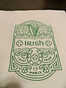 ST PATRICKS DAY IRISH SAMPLER DESIGN FLOUR  SACK IRISH KITCHEN TOWEL EMBROIDERY - Picture 1 of 2