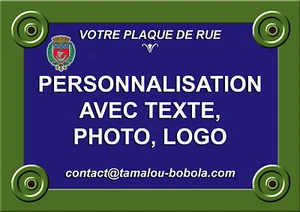 PLAQUE RUE PERSONNALISABLE Type PARIS - Au choix : 20x30 ou 15x20 - 3 épaisseurs - Picture 1 of 1