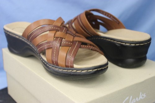 COLLECTION BY CLARKS sandalo COMFORT marrone LEISA LAKIA TG 5 5D pelle NUOVO IN SCATOLA
